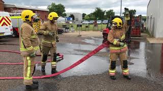 NFRS Recruit Training  Standard Hose Drills [upl. by Elleirad]