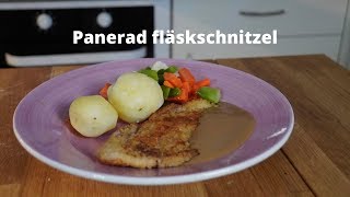 Panerad fläskschnitzel  Så blir schnitzelen perfekt [upl. by Neille]