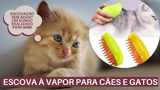 Escova a vapor 3 em 1 para cães e gatos escova a vapor spray elétrico para massagem pente [upl. by Spector]