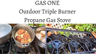 Gas One Triple Burner Outdoor Propane Gas Stove Unboxing and Review [upl. by Runck469]