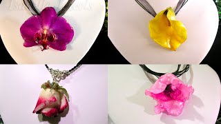 Gioielli con fiori veri Creazioni resina con fiori flowers epoxy resin jewelry [upl. by Odnam]