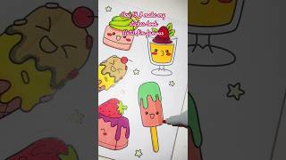 Food colouringsticker book cute asmrcolouring ytshorts asmr art [upl. by Einej]