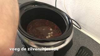 Zwolsche Stoof met Leffe Bruin bier uit de slowcooker  Crockpot [upl. by Holladay999]