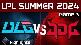 BLG vs JDG Highlights Game 3 LPL Summer 2024 Bilibili Gaming vs JD Gaming by Onivia [upl. by Hannis]