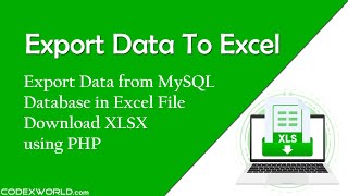 Export Data to Excel in PHP [upl. by Seymour]