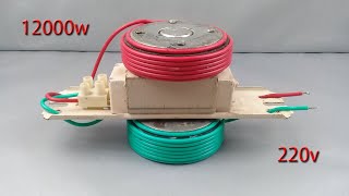 How To Make a 12000W220v Free Electricity Generator powerful 100  new experiment [upl. by Allegra]