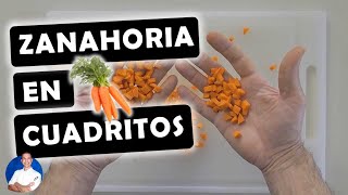 PASO A PASO Como CORTAR ZANAHORIA en CUBOS o CUADRITOS 🥕 [upl. by Emmalynn]