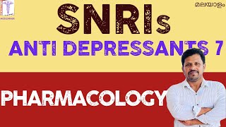 Antidepressant drugs pharmacology Malayalam SNRI Malayalam pharmacology SNRI medicine malayalam [upl. by Eiltan312]