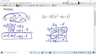 Multiplication Involving Binomials and Trinomials in One Variable [upl. by Atterg]