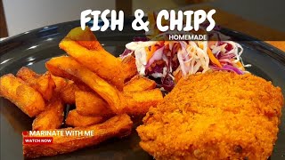 CRISPY FRIED MAHI MAHI FISH WITH HOMEMADE FAT CHIPS [upl. by Ainigriv409]