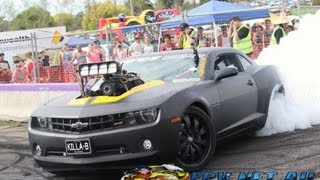 KILLAB BLOWN V8 CAMARO BURNOUT AT LARDNER PARK MOTORFEST 2013 [upl. by Manthei]