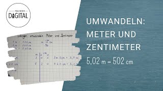 Längen umwandeln Meter und Zentimeter NEU inkl Arbeitsblatt [upl. by Yelrebmik]