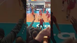 Spectators all standing to see historic victory in Champions League CEV 2024 short [upl. by Ahsin]