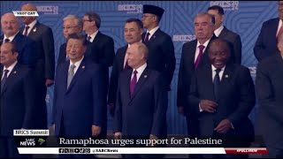 16th BRICS Summit  Ramaphosa urges support for Palestine [upl. by Neri947]