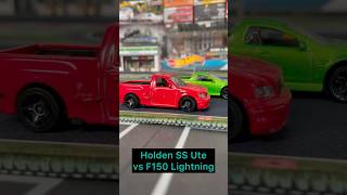 Ford F150 lightning vs Holden SS Ute hotwheels racing streetracing f150 holden [upl. by Hcra]