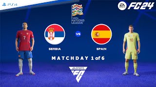 FC 24 PS4  Serbia vs Spain  UEFA Nations League 2425 [upl. by Mead]