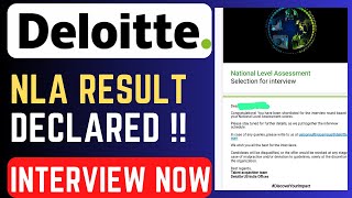 🔴Deloitte NLA RESULT OUT  Deloitte 2024 Result  Prepare for Interview 🔥 [upl. by Oilegor]