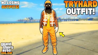 GTA 5 ONLINE EASY ORANGE JOGGERS TRASH VEST GLITCH TRYHARD MODDED OUTFIT 166 NO TRANSFER GLITCH [upl. by Lareneg]