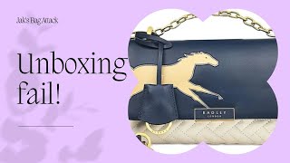 Unboxing Fail Radley of London Kentucky Derby 23 bag Lipstick and thunderstorms sorry dog barking [upl. by Gerdi]