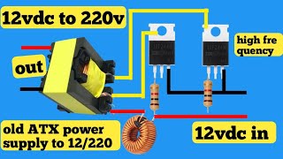 using old SMPS transformer  inverter 12v to 220v no ic amartechnology [upl. by Gamin694]