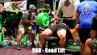 835 amp 900 lb Bench Press Vincent Dizenzo [upl. by Natsyrk]