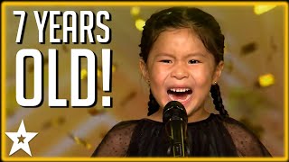 ADORABLE 7 Year Old Violinist Wins the GOLDEN BUZZER  Kids Got Talent [upl. by Chaim1]