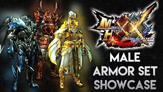 Monster Hunter Generations Ultimate Male Armor Showcase LRHRGRank  モンハンＸＸ・防具セット（男性） [upl. by Byler]