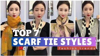 Top 7 popular ways to wear a Scarf  Easy stylish ways to tie a scarf P301023 scarfwearing [upl. by Aytida399]