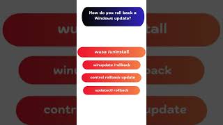 How to Roll Back a Windows Update quiz shorts [upl. by Fayina]