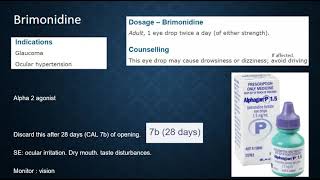 Brimonidine eye drop glaucoma alphagan Roze pharm [upl. by Druce]