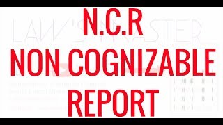 Non cognizable report NCR [upl. by Iznek]