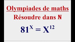 Olympiades de maths  résoudre une équation [upl. by Shanks]