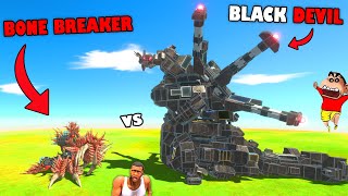 BONE BREAKER vs BLACK DEVIL in Animal Revolt Battle Simulator with SHINCHAN and CHOP [upl. by Atsirhcal]