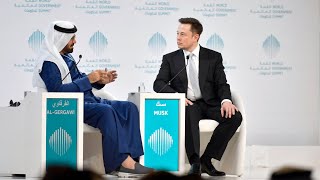 Seemed like the right venue Elon Musk takes on World Government Summit [upl. by Aikemet]