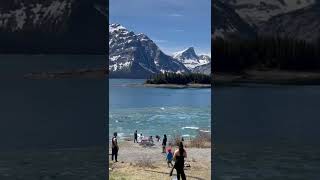 Lower Lake Kananaskis AB🇨🇦 lake alberta canada fun reels amazing trending beautiful ice [upl. by Moira]