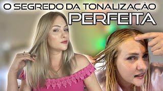 COMO TONALIZAR O CABELO SOZINHA  PASSO A PASSO  LOIRO PERFEITO [upl. by Docilla]