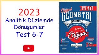 Orijinal geometri Analitik Düzlemde Dönüşümler test 6test 7 [upl. by Mckinney]