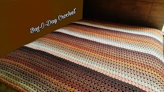 Easy Crochet Blanket  Quick Easy Crochet Afghan  Bag O day Crochet Tutorial [upl. by Kolosick849]