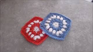 Bellissima Mattonella Granny Square con punto popcorn Vintage [upl. by Drofnelg]