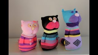 Adorable Handmade Sock Kittens  DIY Stuffed Sock Dolls [upl. by Adgam80]