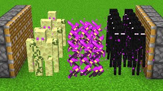 endstone golems  enderite gear  x200 enderman combined in minecraft [upl. by Aneekal338]