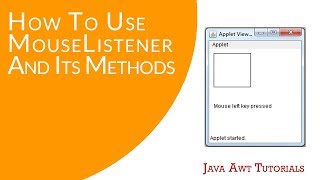 Java AWT Tutorials  How To Use MouseListener Interface And Its Methods Simple Exercise [upl. by Meijer]