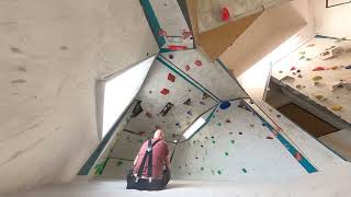 2D Gym cave bouldering V2 V3 white  project Parthian Climbing gym in Manchester [upl. by Mendive]