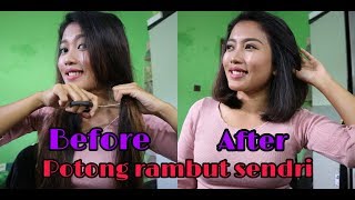 Tutorial  Memotong rambut sendiri dirumah  Tutorial cutting hair [upl. by Iridissa]