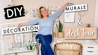 DIY DÉCORATION MURALE petit budget  DESK TOUR [upl. by Alys]