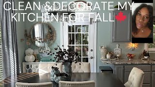 NEW 🍂VINTAGE GLAM COZY FALL CLEAN AND DECORATE WITH ME  KITCHEN  DINNING REFRESH🍁 [upl. by Airehs]