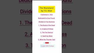 The Wasteland by TS Eliot englishliterature education britishliterature shortvideo [upl. by Jessamine160]