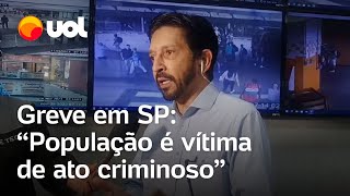 Greve em SP População é vítima de ato criminoso diz prefeito Ricardo Nunes [upl. by Isidora]