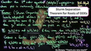 The Sturm Separation Theorem for Second Order Differential Equations [upl. by Ala]