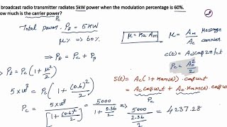 Amplitude Modulation solved problems  Example problems on amplitude modulation [upl. by Eemiaj119]